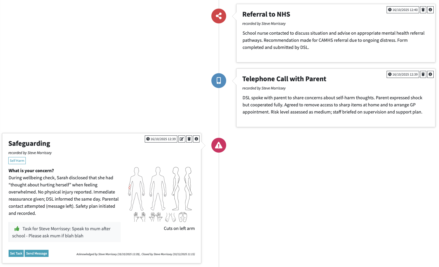 Chronology timeline views